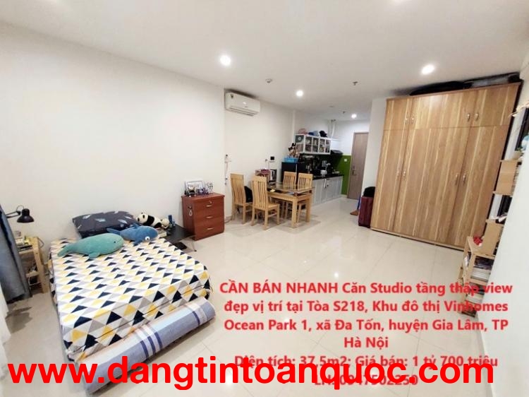 CẦN BÁN NHANH Căn Studio tầng thấp view đẹp vị trí tại huyện Gia Lâm, TP Hà Nội