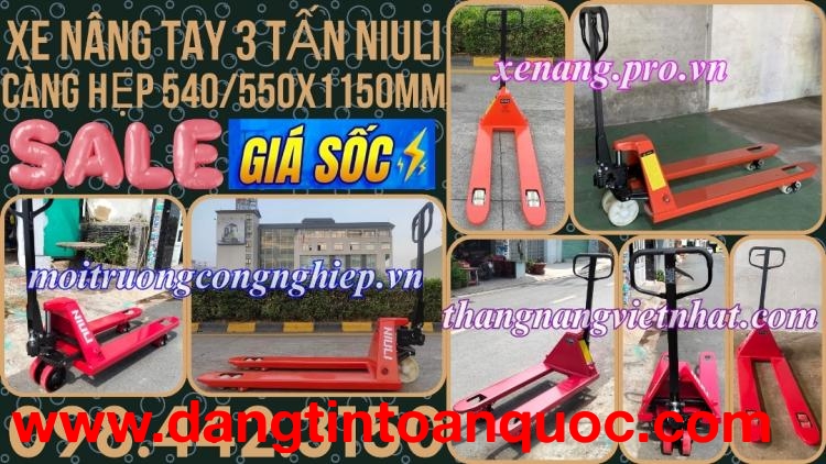 Xe nâng tay thấp 3000kg càng hẹp AC30S – NIULI