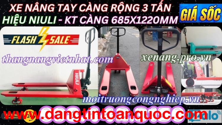 Xe nâng tay thấp 3000kg càng rộng AC30M – NIULI