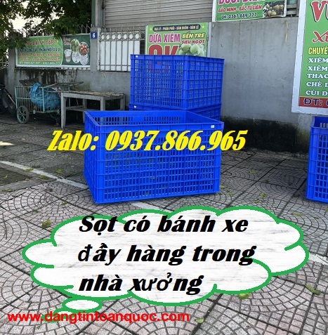 Sọt nhựa 26 bánh xe, sọt nhựa công nghiệp, sọt nhựa đẩy hàng, sọt kéo hàng, sọt có ba