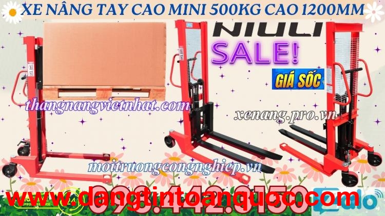 Xe nâng cao mini 500kg nâng cao 1200mm A0.5T/1.2M – NIULI