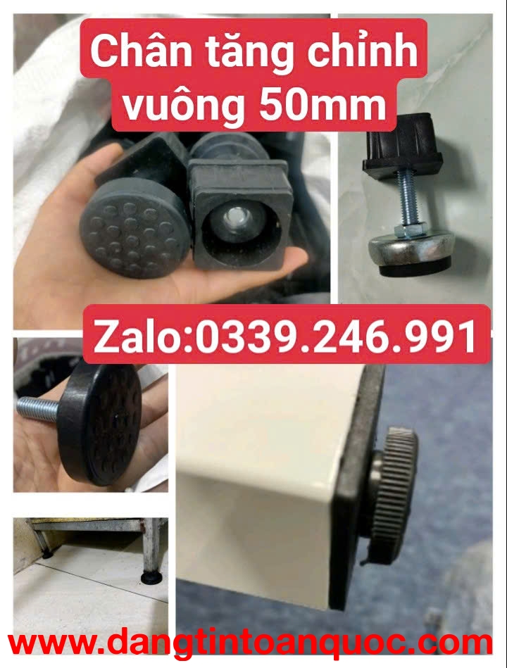 Địa điểm bán Chân tăng chỉnh vuông 50x50mm giá sỉ