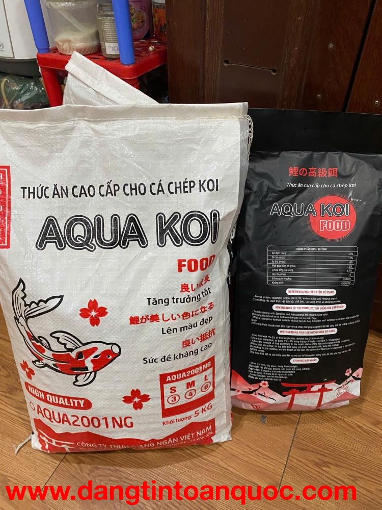 Aqua Koi có sẵn trong các gói từ 5kg đến 25kg, đáp ứng nhu cầu của các hộ gia đình nuôi cá cảnh cũng