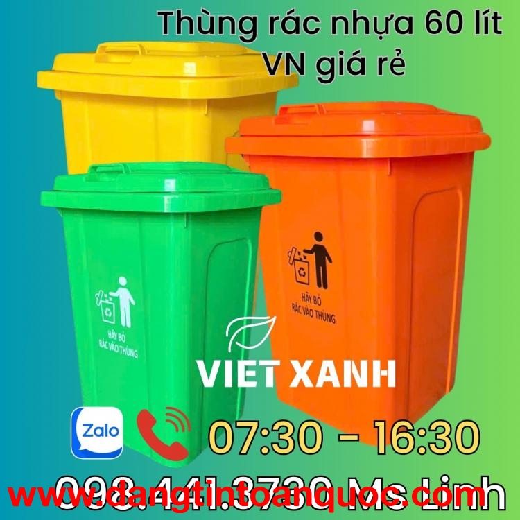 Thùng Rác Nhựa 60 Lít – Giải Pháp Tiện Lợi Cho Môi Trường Sạch Đẹp