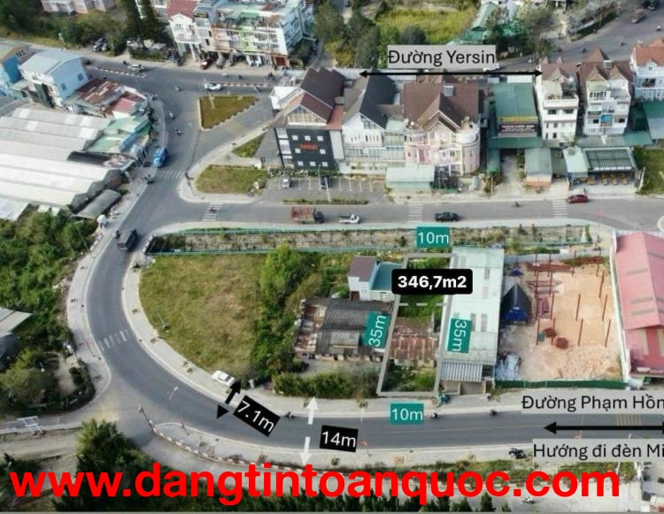 Bán đất 2 mặt tiền đường Phạm Hồng Thái Đà Lạt 346m2 28 tỷ