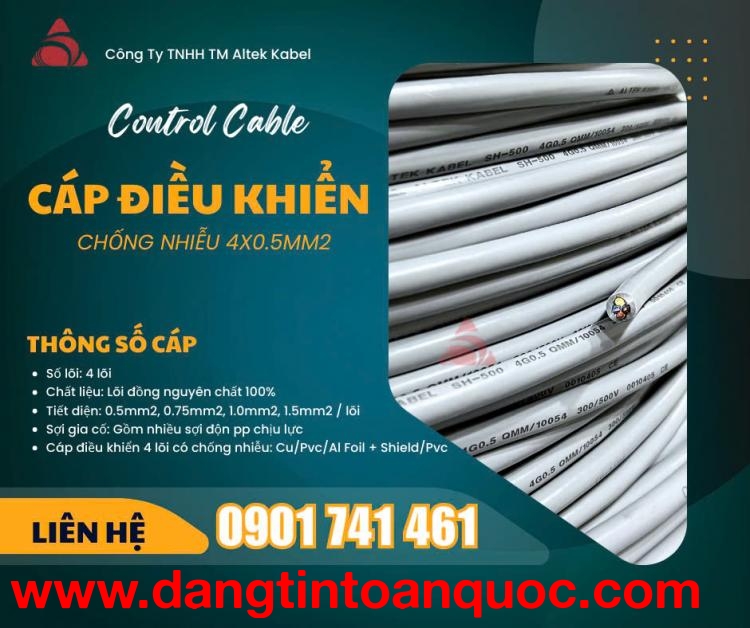 Cáp điều khiển chống nhiễu 4x0.5 Hà Nội, Đà Nẵng, HCM