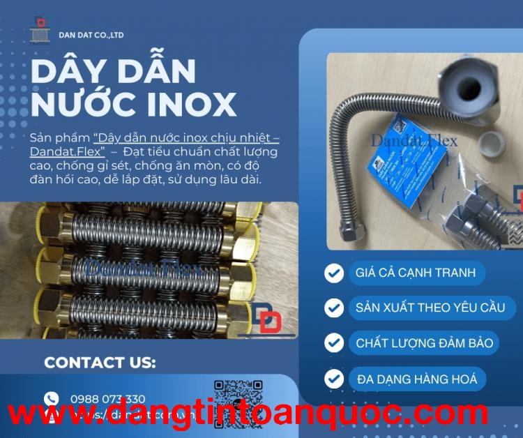 Dây Dẫn Nước Chịu Nhiệt Cho Bình Nóng Lạnh| Dây Dẫn Nước Chịu Nhiệt inox, dây dẫn nước inox