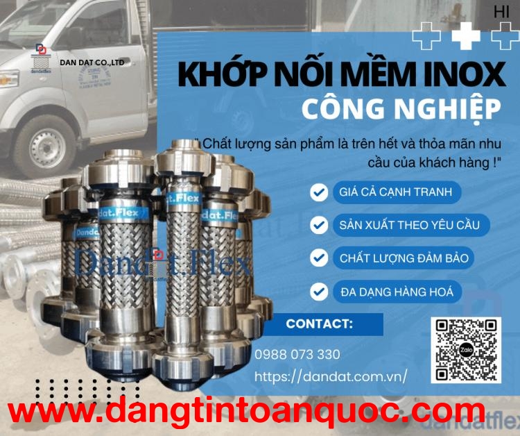 Khớp Nối Mềm Inox Công Nghiệp, Khớp Nối Giảm Rung Inox 304, Khớp nối mềm cho đường ống dẫn hơi