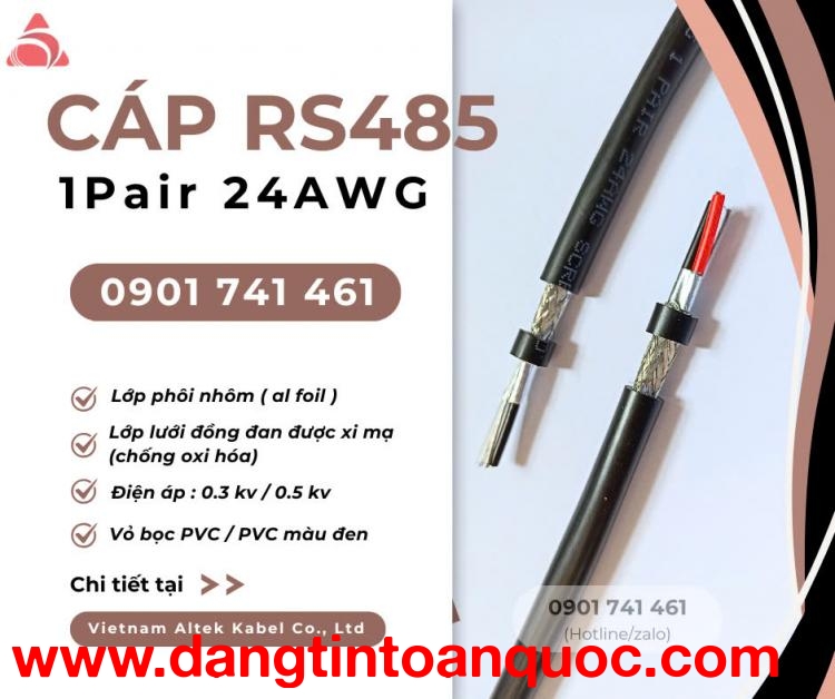 Cáp RS485 1 Pair 24AWG Altek Kabel Đà Nẵng, Hà Nội, Hồ Chí Minh