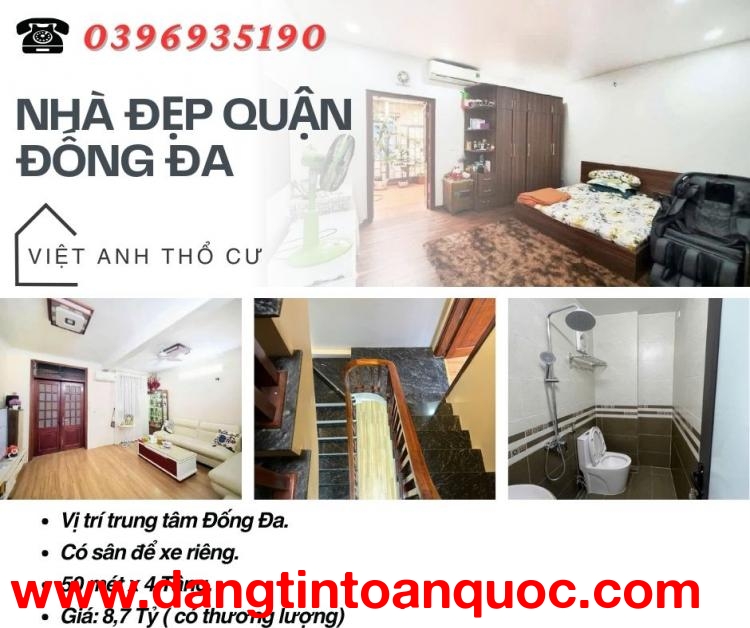 Bán nhà Hào Nam Đống Đa, Có Sân Để Xe, Lõi Đống Đa, 50mx4T, Giá: 8,7 Tỷ, Lh: 0396935190.