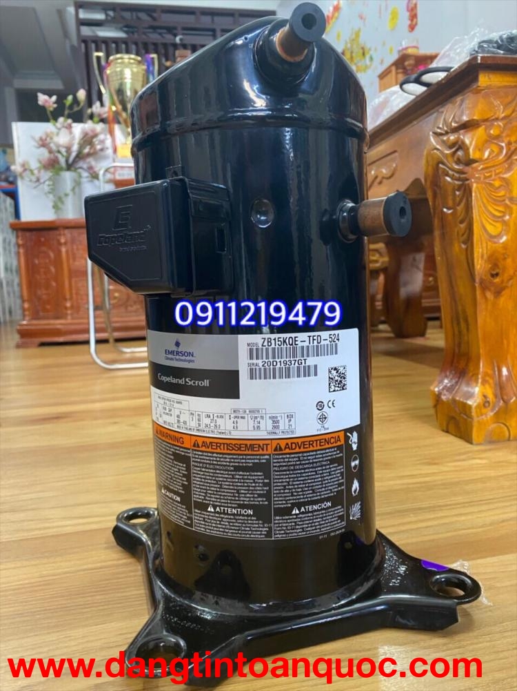 lắp đặt block lạnh Copeland 2hp ZB15KQE-TFD-524 , HL: 0911.219.479 