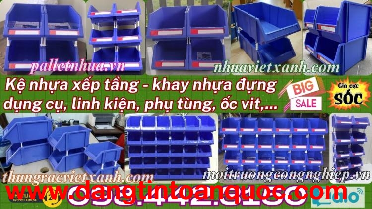 Kệ dụng cụ - khay phụ tùng - khay nhựa xếp tầng