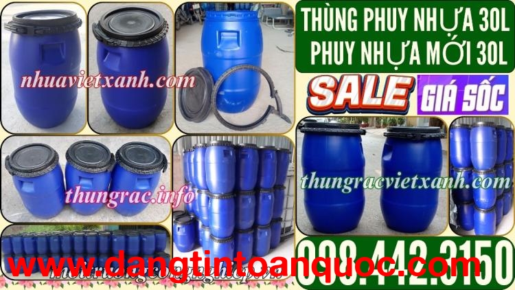 Thùng phuy nhựa đai nhựa 30 lít