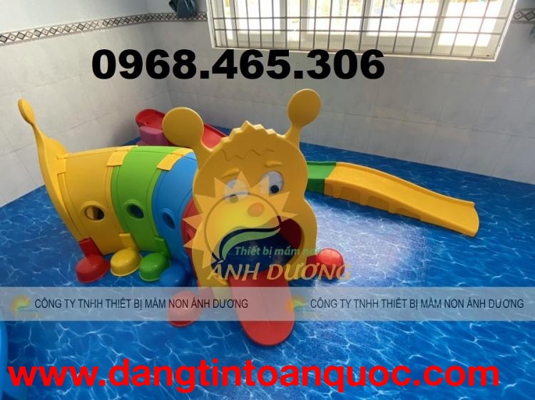 Hang chui tàu hỏa mầm non, hầm chui nhựa cú mèo cho bé mầm non