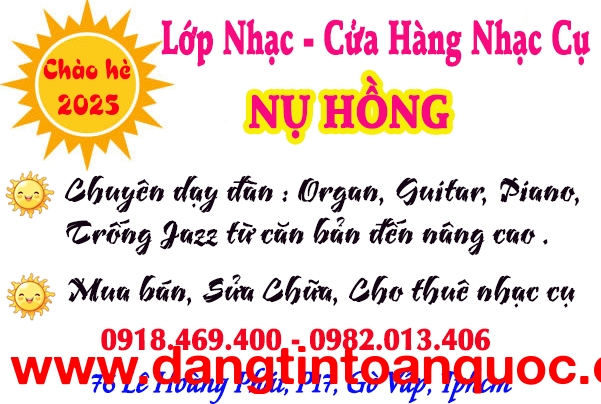 Học đàn mùa hè 2025 tại Lớp Nhạc Nụ Hồng Gò Vấp 