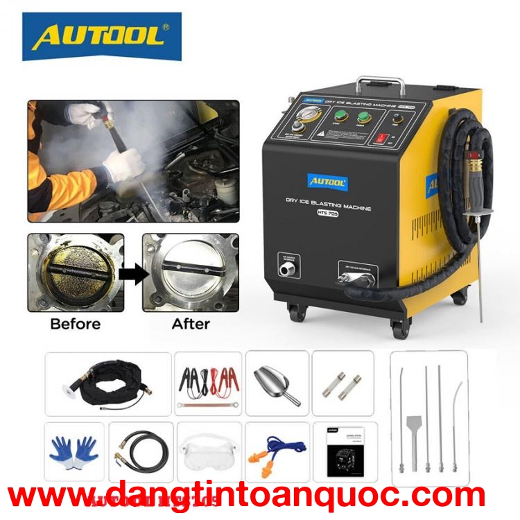 Máy bắn đá khô CO2 vệ sinh cổ gió quy lát Autool HTS705