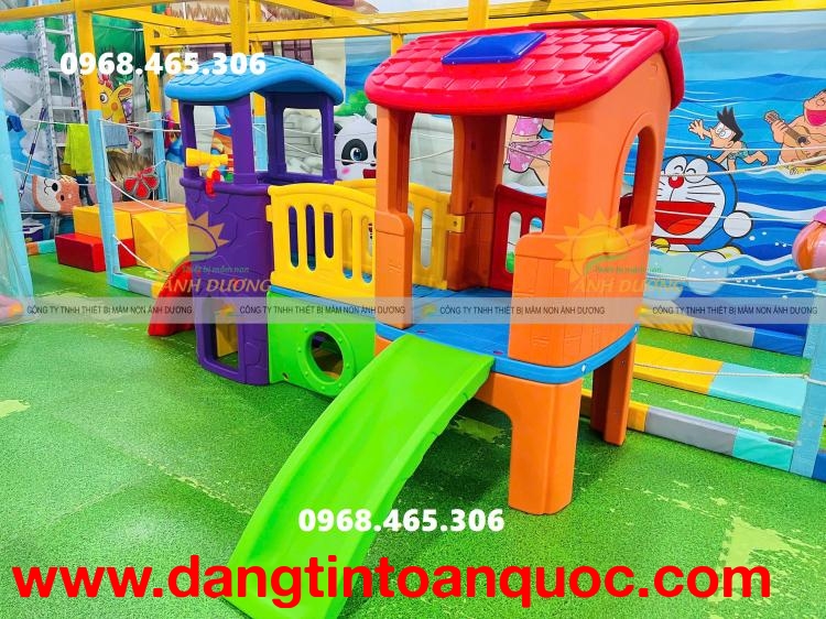 Nhà khối cầu trượt trẻ em, ngôi nhà cầu trượt cho bé