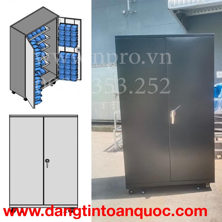 Tủ đựng linh kiện KT: W1150xD550xH1800mm