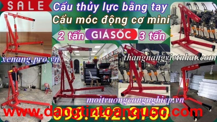 Cẩu mốc động cơ mini bằng tay 2 tấn và 3 tấn