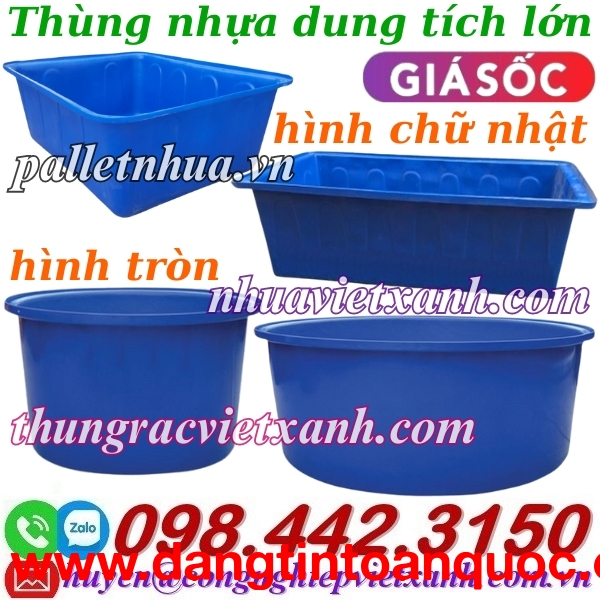 Thùng nhựa dung tích lớn từ 100 lít đến 4000 lít
