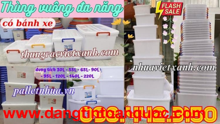 Thùng nhựa đa năng có bánh xe - Giải pháp tiện lợi cho không gian sống hiện đại