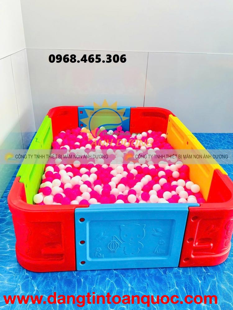 Nhà banh nhựa hình vuông, quây bóng trẻ em nhập khẩu