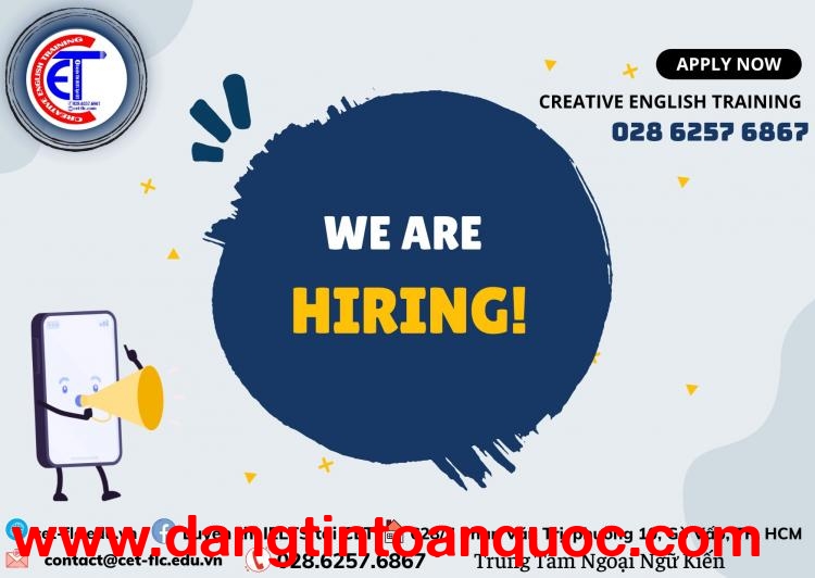 Tuyển dụng giáo viên IELTS tại quận Gò Vấp và Tân Phú