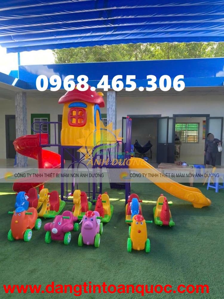 Bộ cầu trượt liên hoàn hình nấm, cầu trượt liên hoàn trẻ em