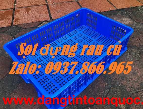 Sóng nhựa hở nguyên sinh, sọt nhựa cao 15 chất liệu nhựa HPDE, sọt đựng nông sản