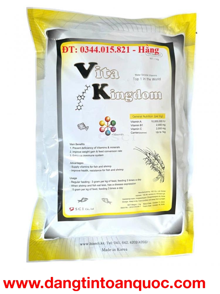 Vitamin tổng hợp Vitakingdom, tăng sức đề kháng, bổ sung khoáng cho vật nuôi