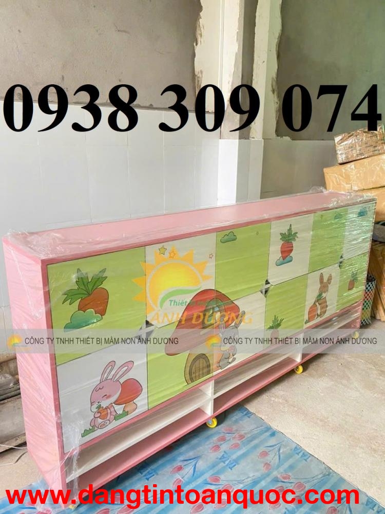 Tủ đựng cặp dép mầm non, kệ đựng cặp dép mầm non