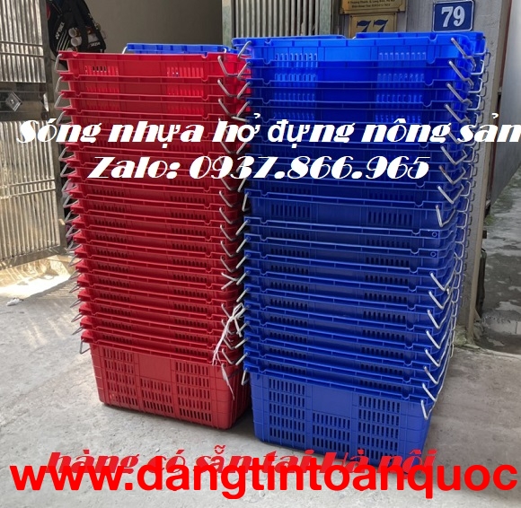 Sóng nhựa hở có quai sắt đa năng, sóng nhựa rỗng có quai xách tại Hà Nội, sọt nhựa