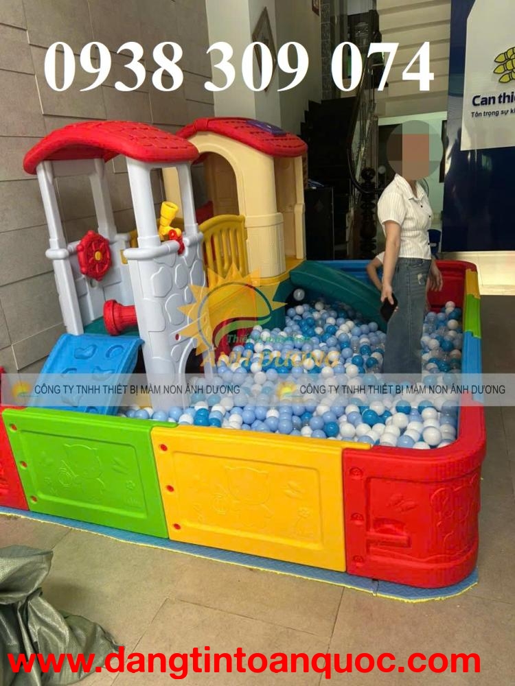 Nhà banh nhựa lắp ghép trẻ em, quây bóng nhựa mầm non