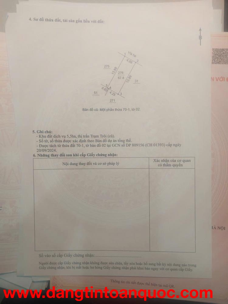 ĐẤT PHÂN LÔ TT TRẠM TRÔI, XÃ HOÀI ĐỨC CHUNG ĐƯỜNG BT LIDECO GIÁ 15XTR/M