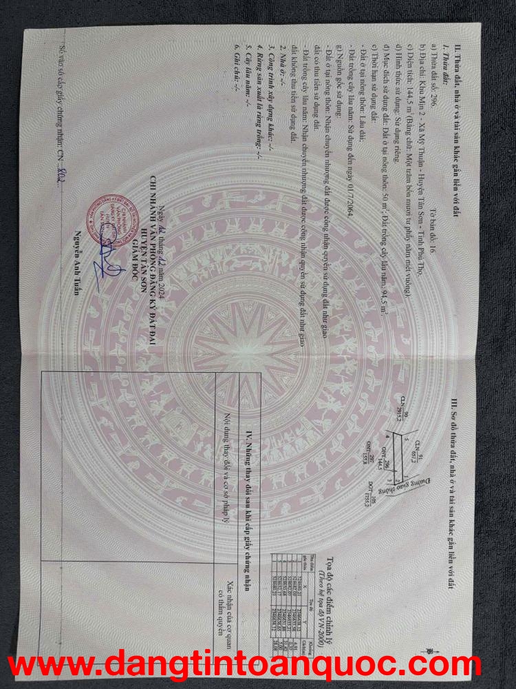 ĐẤT ĐẸP - GIÁ TỐT - Cần Bán Nhanh Lô Đất Vị Trí đẹp tại Khu Mịn, Xã Minh Đài, Tỉnh Phú Thọ