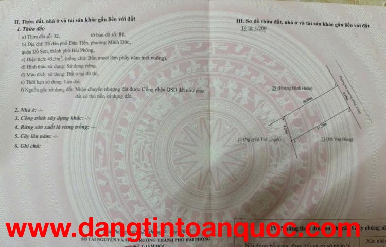 Lô đất giá hiếm sát đường ven biển Minh Đức – Đồ Sơn chỉ 7xx triệu  ZALO 0567 222 555