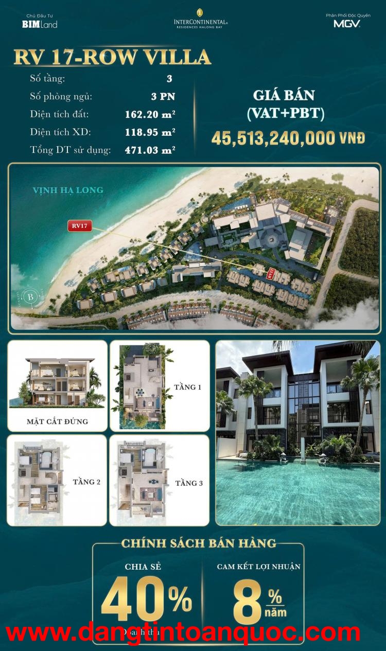 BÁN ROW VILLA RV17 – INTERCONTINENTAL HẠ LONG BAY