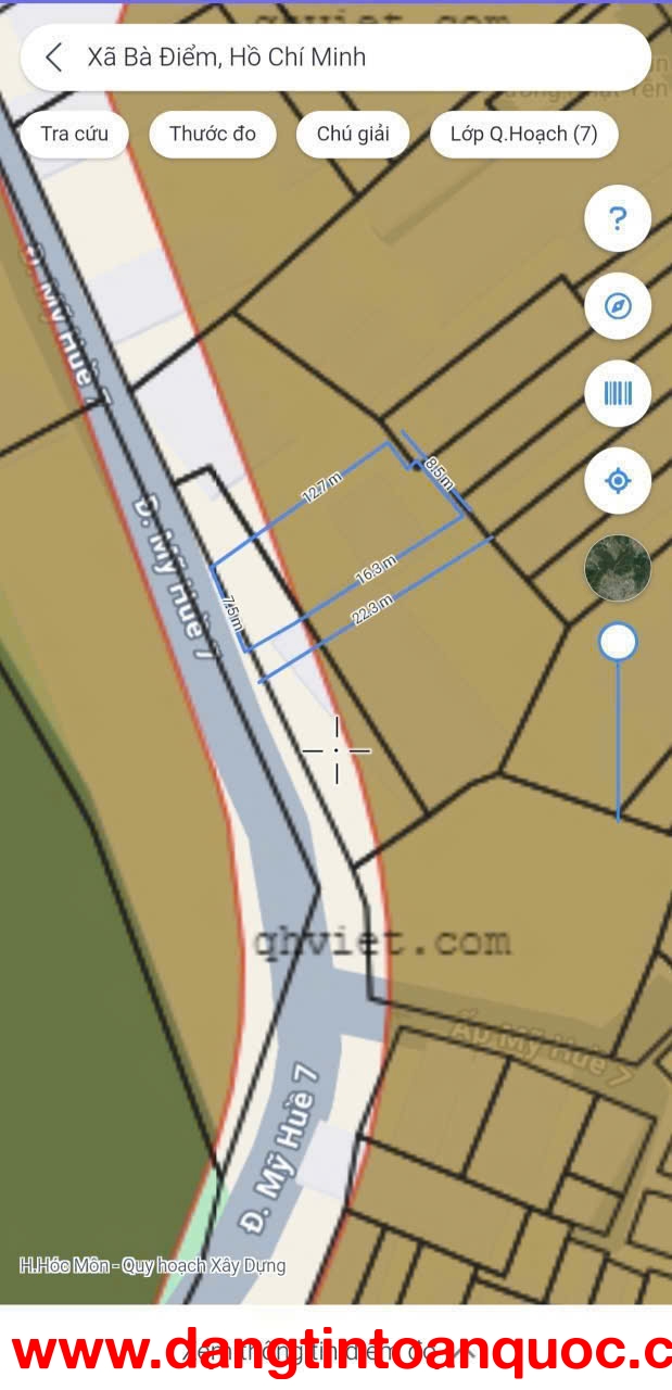 SIÊU HOT – BÁN ĐẤT MẶT TIỀN ẤP MỸ HUỀ 7 – TRUNG CHÁNH, HÓC MÔN – GIÁ CHỈ 5.95 TỶ!