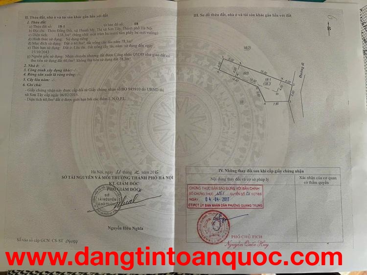 Bán đất Chính Chủ Có Sẵn Nhà Cấp 4 Tại Xã Thanh Mỹ, Sơn Tây, Hà Nội