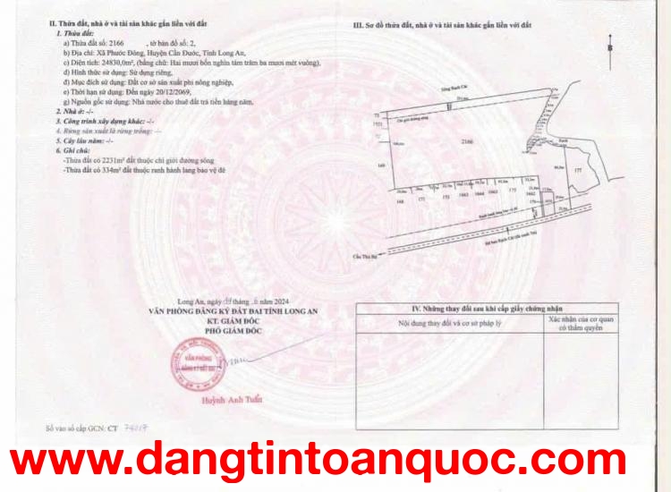 Sang nhượng lại dự án Bến Cảng thủy Nội Địa, 
tại Phước Đông - Cần Đước - Long An-0909808615