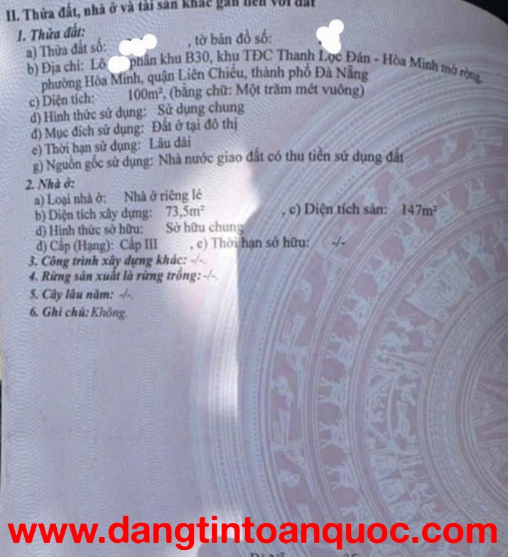 Bán nhà mặt tiền đường 7m5 Nguyễn Xí (100m2), Liên Chiểu - Đà Nẵng, Giá 7.18 tỷ