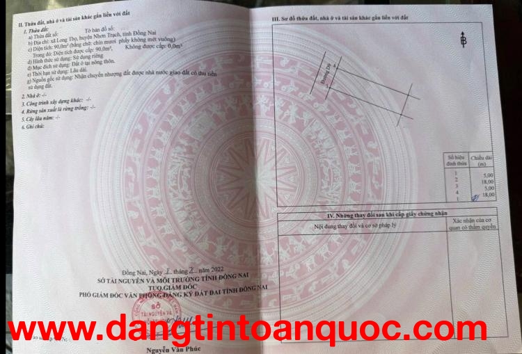 Chính chủ bán nhanh nền đất mặt tiền lộ giới 47m - Dự án Hud Nhơn Trạch Đồng Nai.