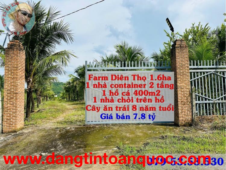 Bán farm nghĩ dưỡng Diên Thọ Khánh Hfoa 1.6 ha giá 7.8 tỷ. ZalO79-53.53.53O