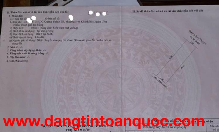 ????????Bán đất đường 7,5m Bàu Vàng 5 - Ngay ĐẠI HỌC BÁCH KHOA