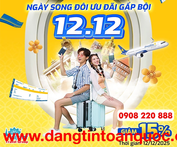 Vietravel Airlines ưu đãi ngày song đôi 12.12