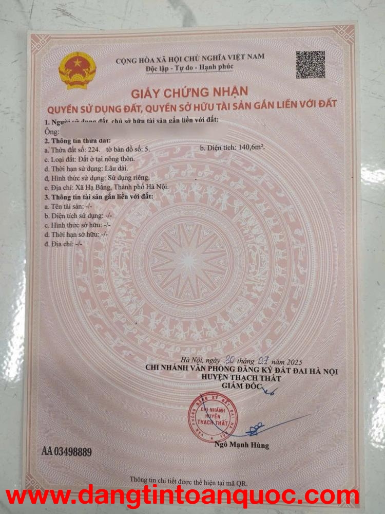 SỞ HỮU NGAY LÔ ĐẤT ĐẸP - GIÁ TỐT - Vị Trí Đắc Địa Tại Xã Hạ Bằng, TP Hà Nội