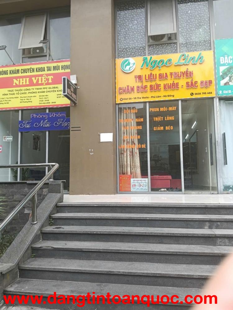 CHÍNH CHỦ CHO THUÊ & SANG NHƯỢNG SPA TRỊ LIỆU – THE VESTA PHÚ LƯƠNG, HÀ ĐÔNG HN