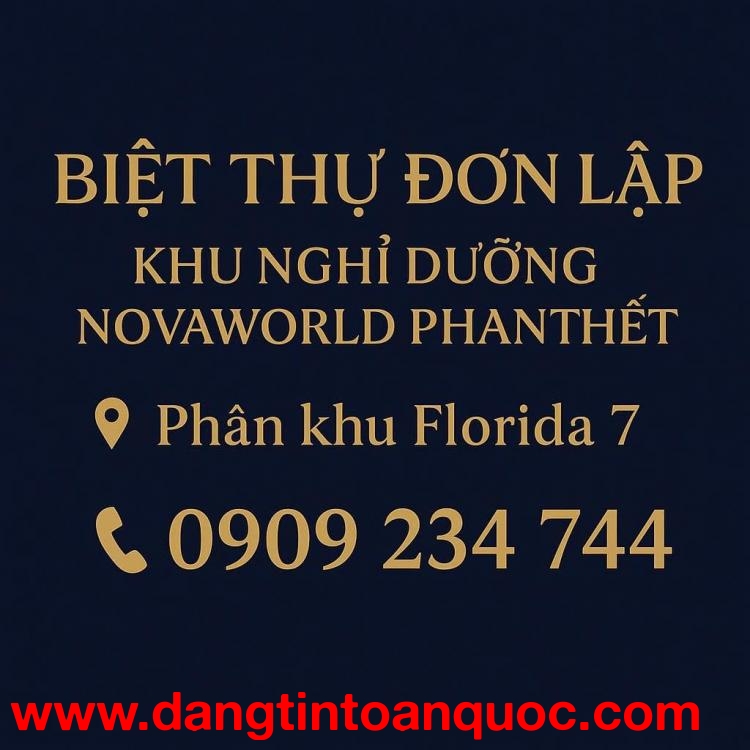 Biệt thự đơn lập- khu nghỉ dưỡng NOVAWORLD PHAN THIẾT- 1 trệt 1 lầu -8,5 tỷ