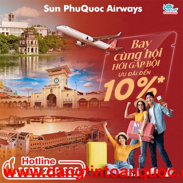 Sun PhuQuoc Airways ưu đãi vé bay theo nhóm