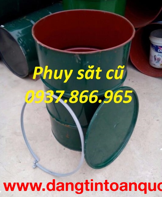 Bán thùng phuy sắt cũ, phuy sắt dùng 1 lần, phuy cũ độ mới cao